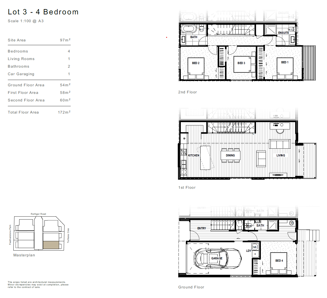 Floor plan for the duplex four-bedroom Featherstone home