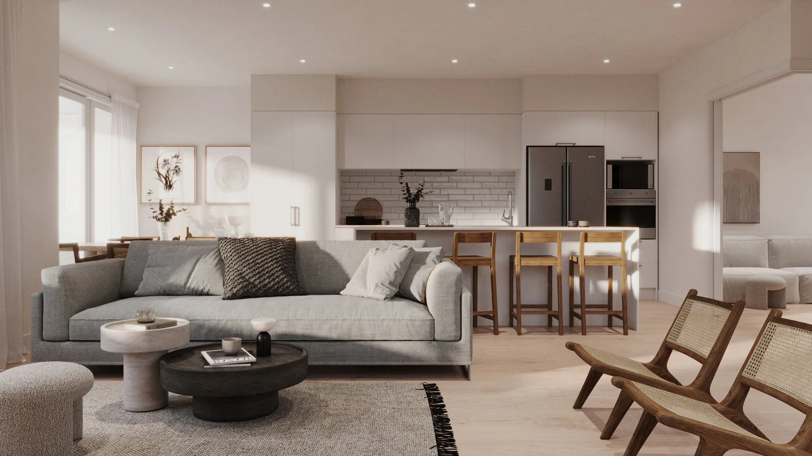 Modern kitchen with island bench in a Featherstone home